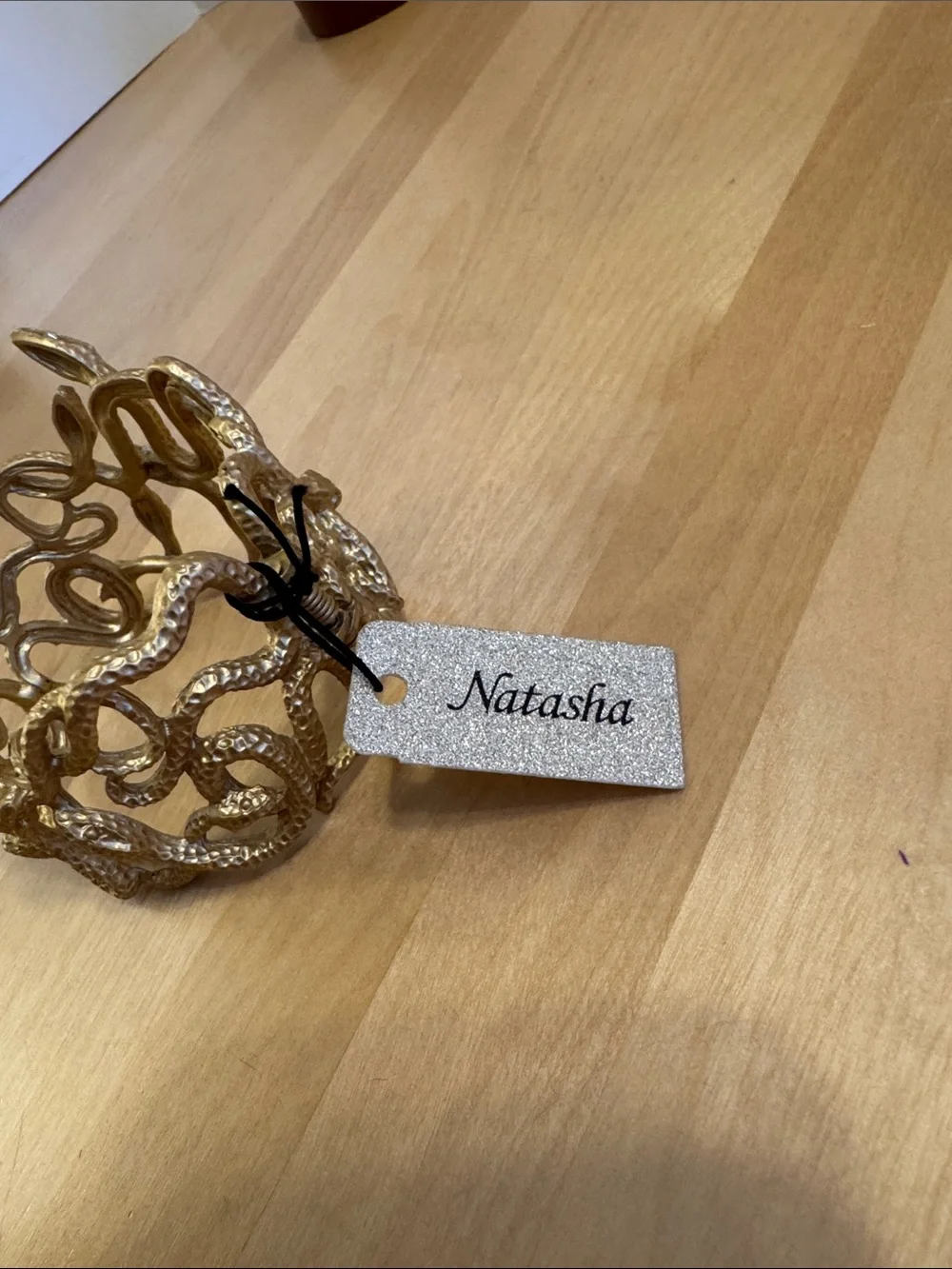 NWT textured gold tone entwined multi-snake clamper bracelet w/white crystal eye